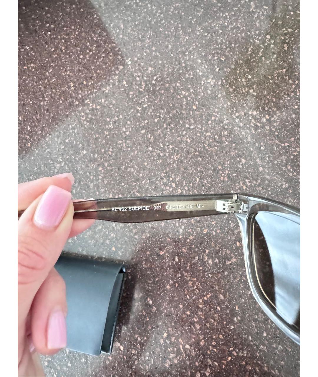 SAINT LAURENT Хаки пластиковые солнцезащитные очки, фото 2