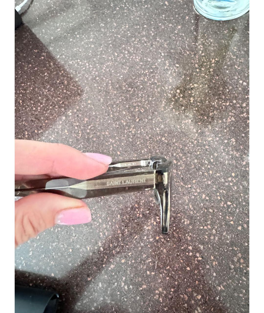 SAINT LAURENT Хаки пластиковые солнцезащитные очки, фото 3