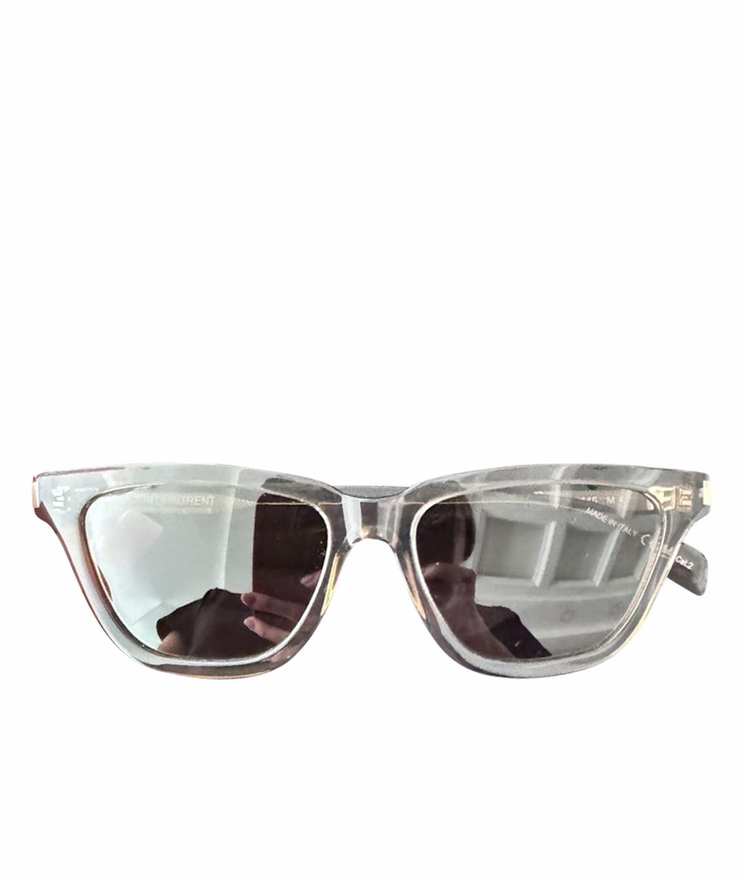 SAINT LAURENT Хаки пластиковые солнцезащитные очки, фото 1