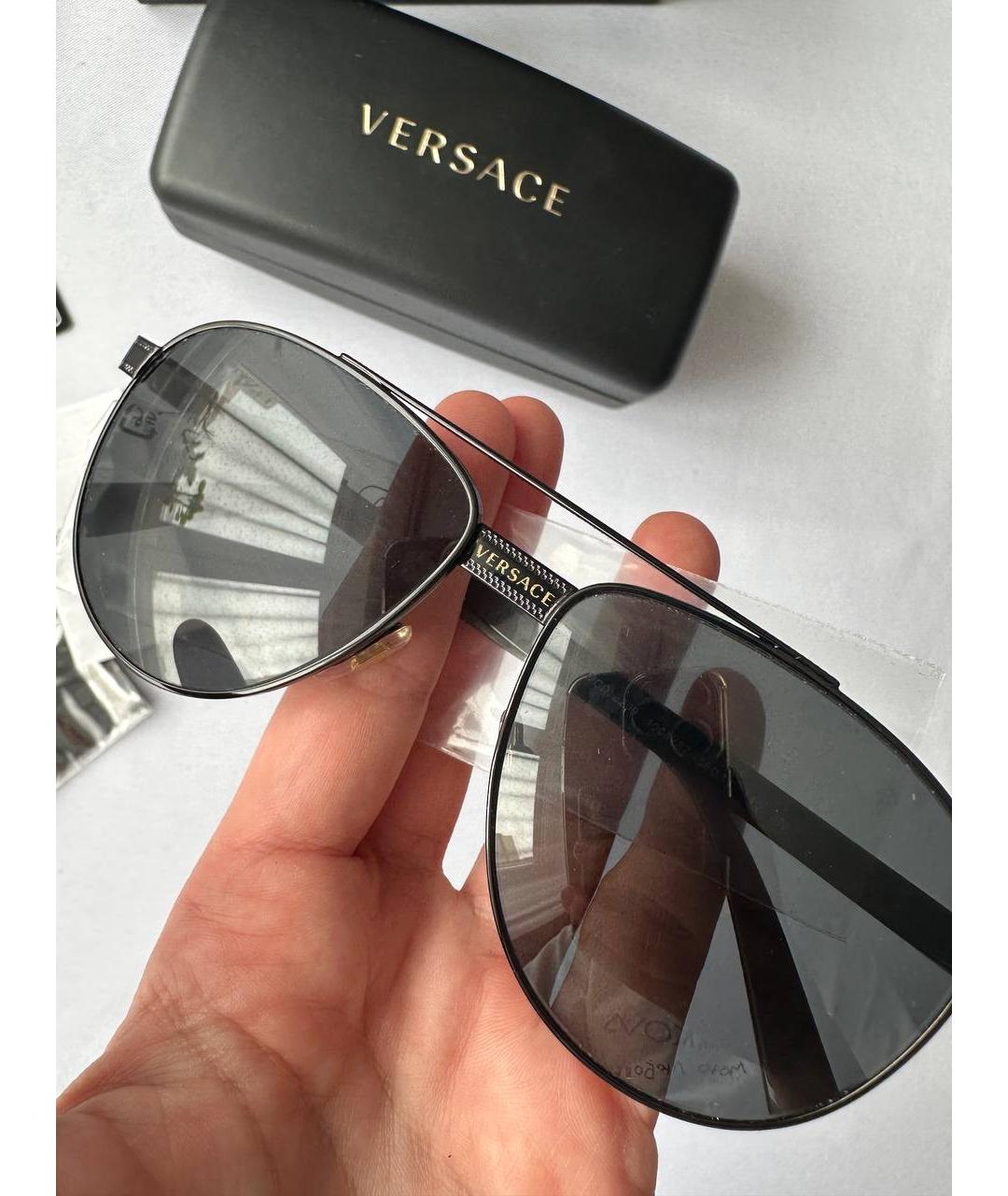 VERSACE Черные солнцезащитные очки, фото 8