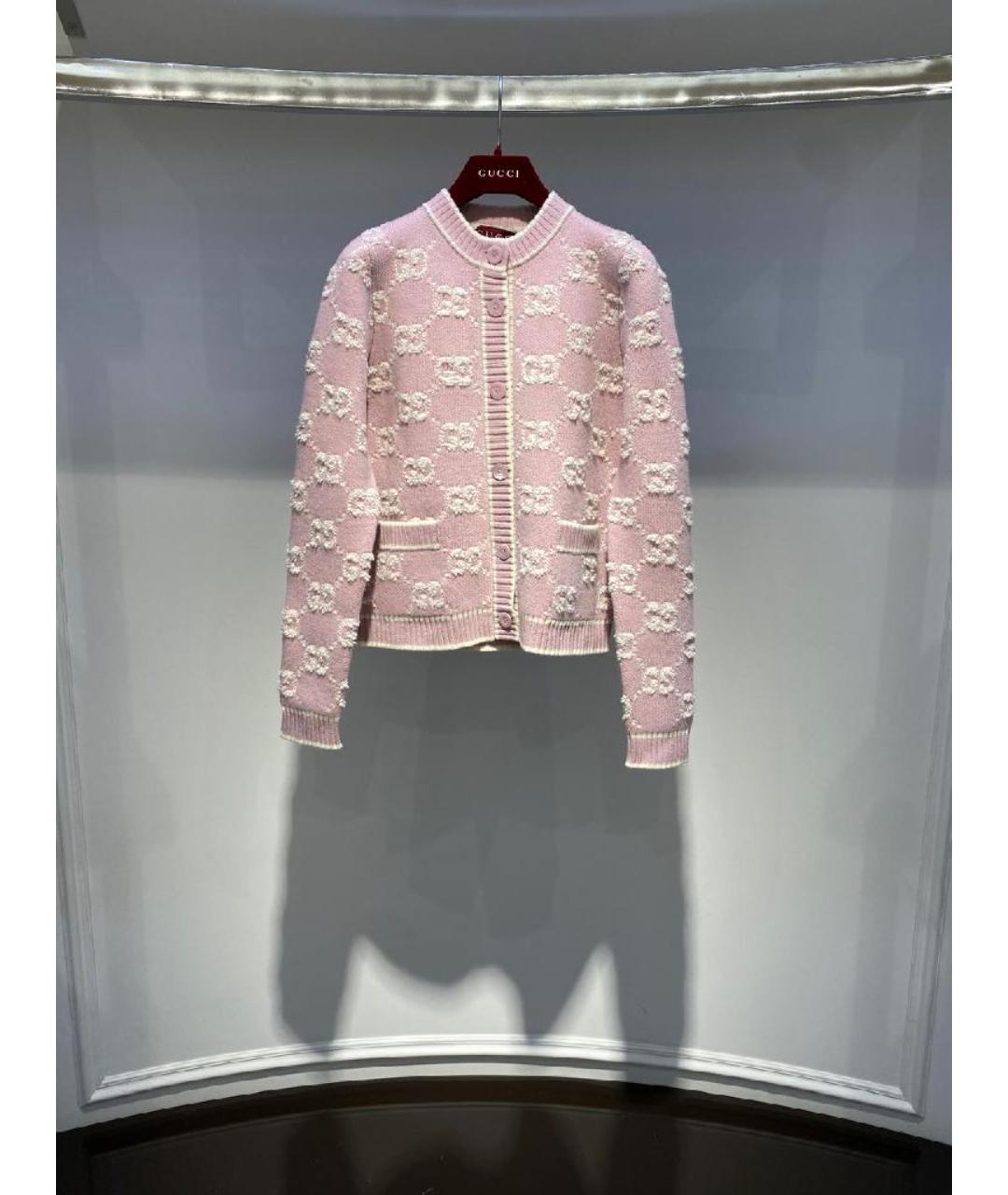 GUCCI Розовый шерстяной кардиган, фото 5