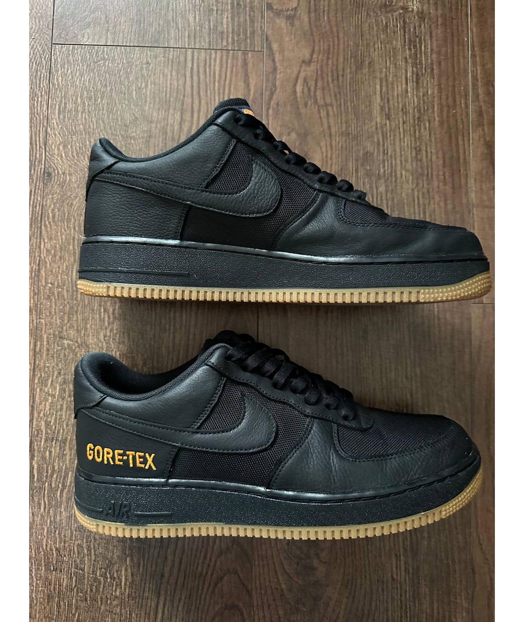 NIKE Черные кожаные низкие кроссовки / кеды, фото 7