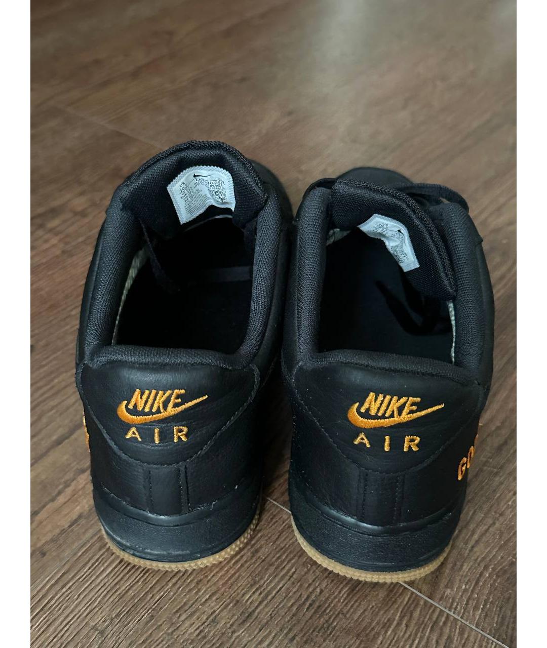 NIKE Черные кожаные низкие кроссовки / кеды, фото 3