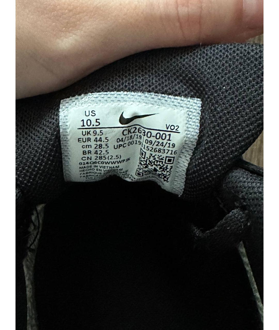 NIKE Черные кожаные низкие кроссовки / кеды, фото 5