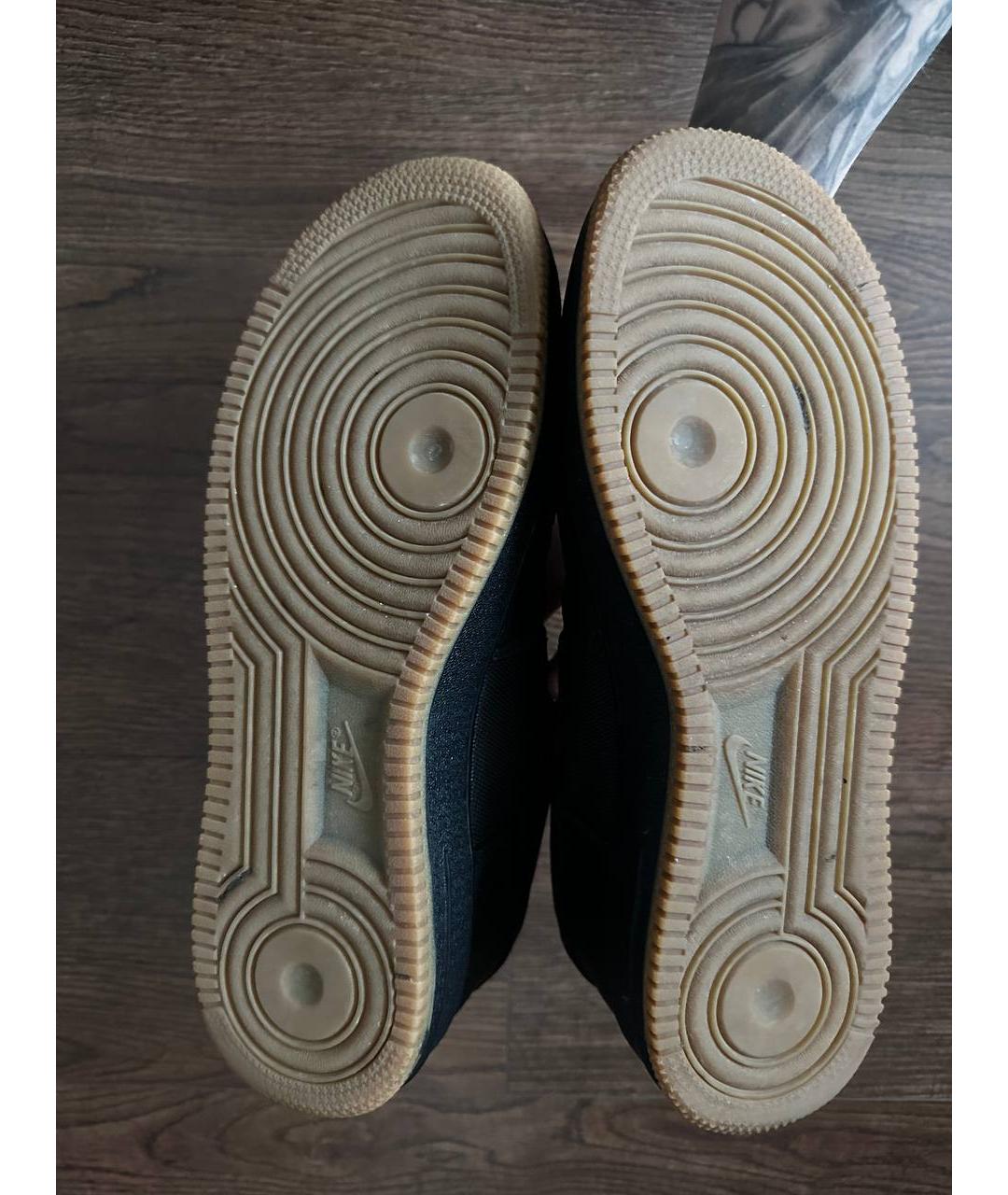 NIKE Черные кожаные низкие кроссовки / кеды, фото 4