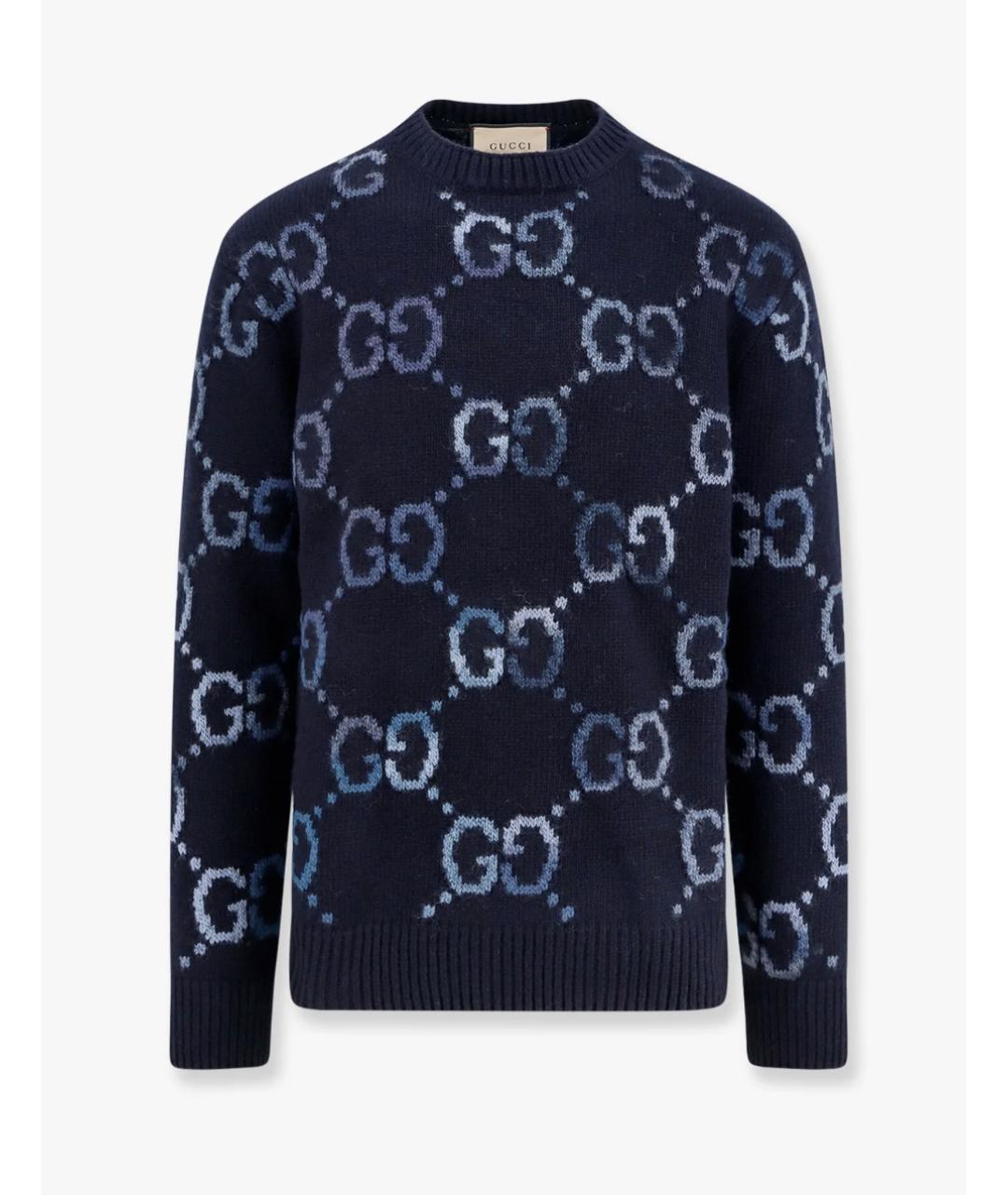 GUCCI Темно-синий шерстяной джемпер / свитер, фото 6