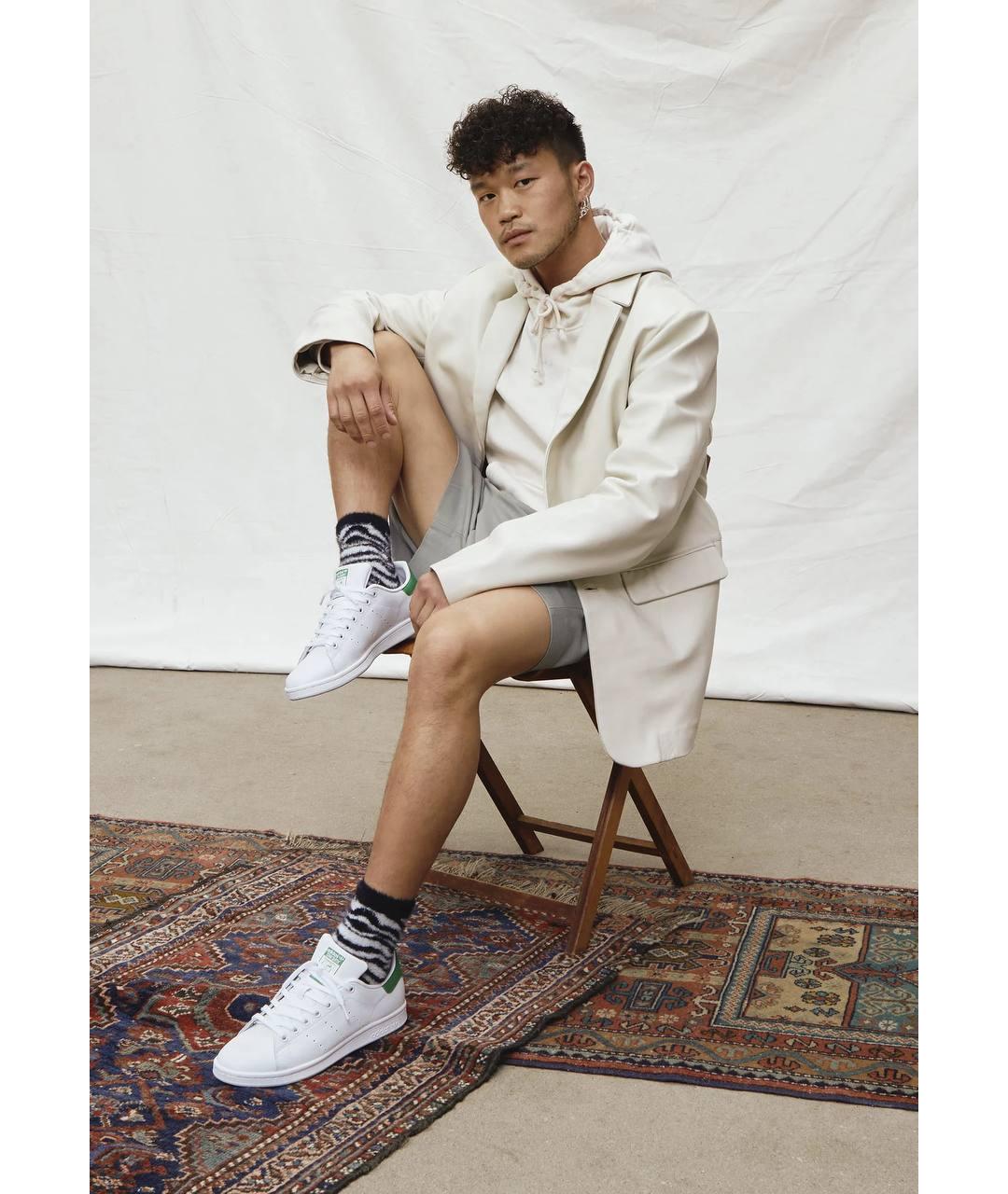 ADIDAS Белые низкие кроссовки / кеды из искусственной кожи, фото 3