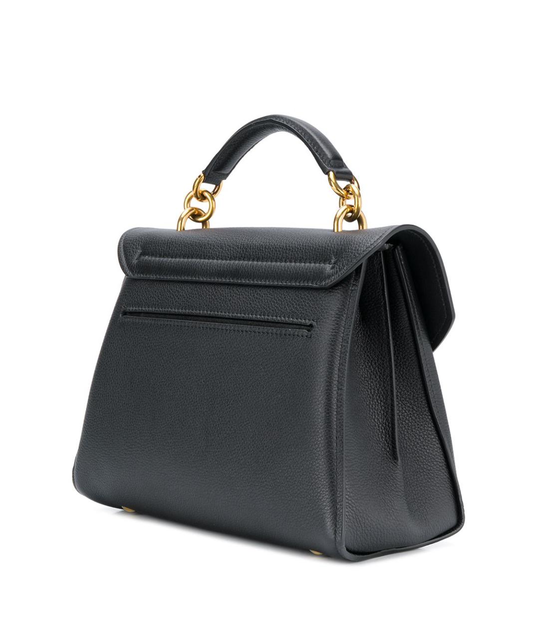 FERRAGAMO Черная кожаная сумка с короткими ручками, фото 4
