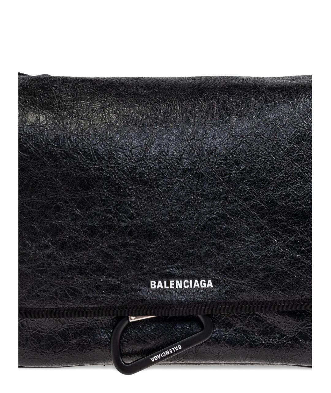 BALENCIAGA Черная кожаная сумка на плечо, фото 3