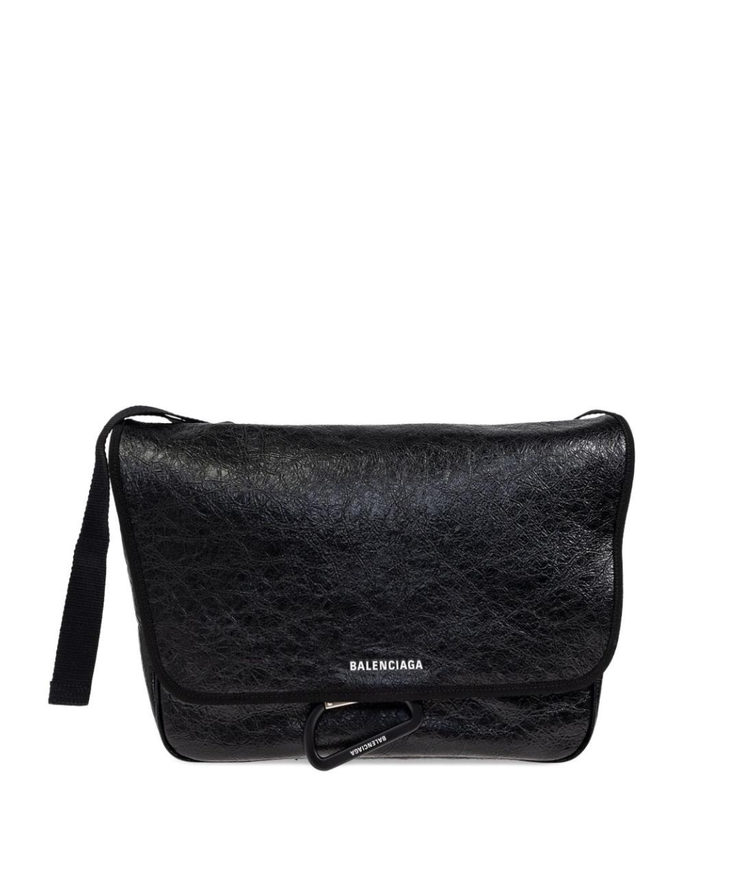 BALENCIAGA Черная кожаная сумка на плечо, фото 1