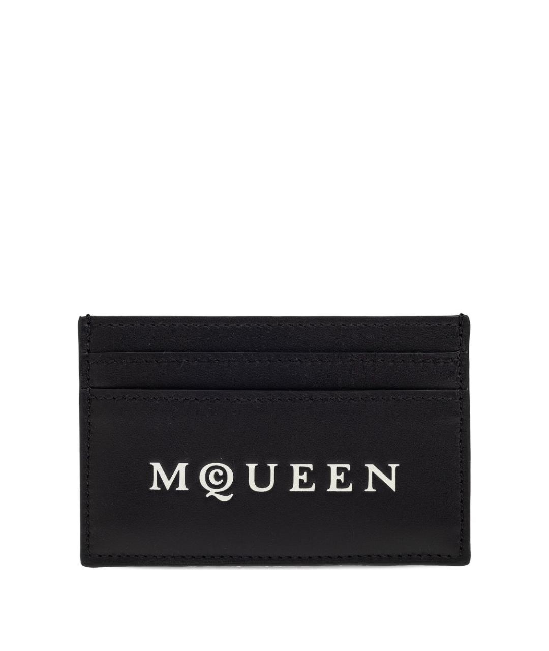 ALEXANDER MCQUEEN Черный кожаный кардхолдер, фото 1