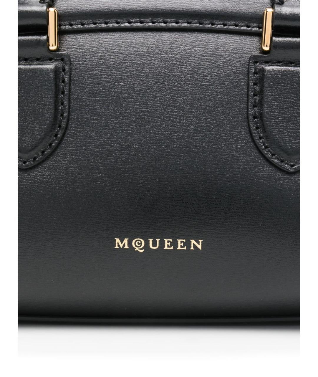 ALEXANDER MCQUEEN Черная кожаная сумка тоут, фото 4
