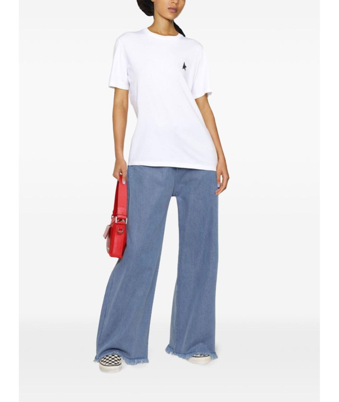 GOLDEN GOOSE DELUXE BRAND Белая хлопковая футболка, фото 2