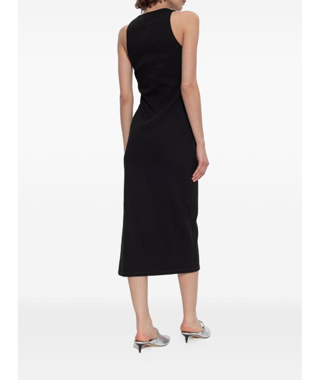 ALEXANDER MCQUEEN Черное хлопковое повседневное платье, фото 3