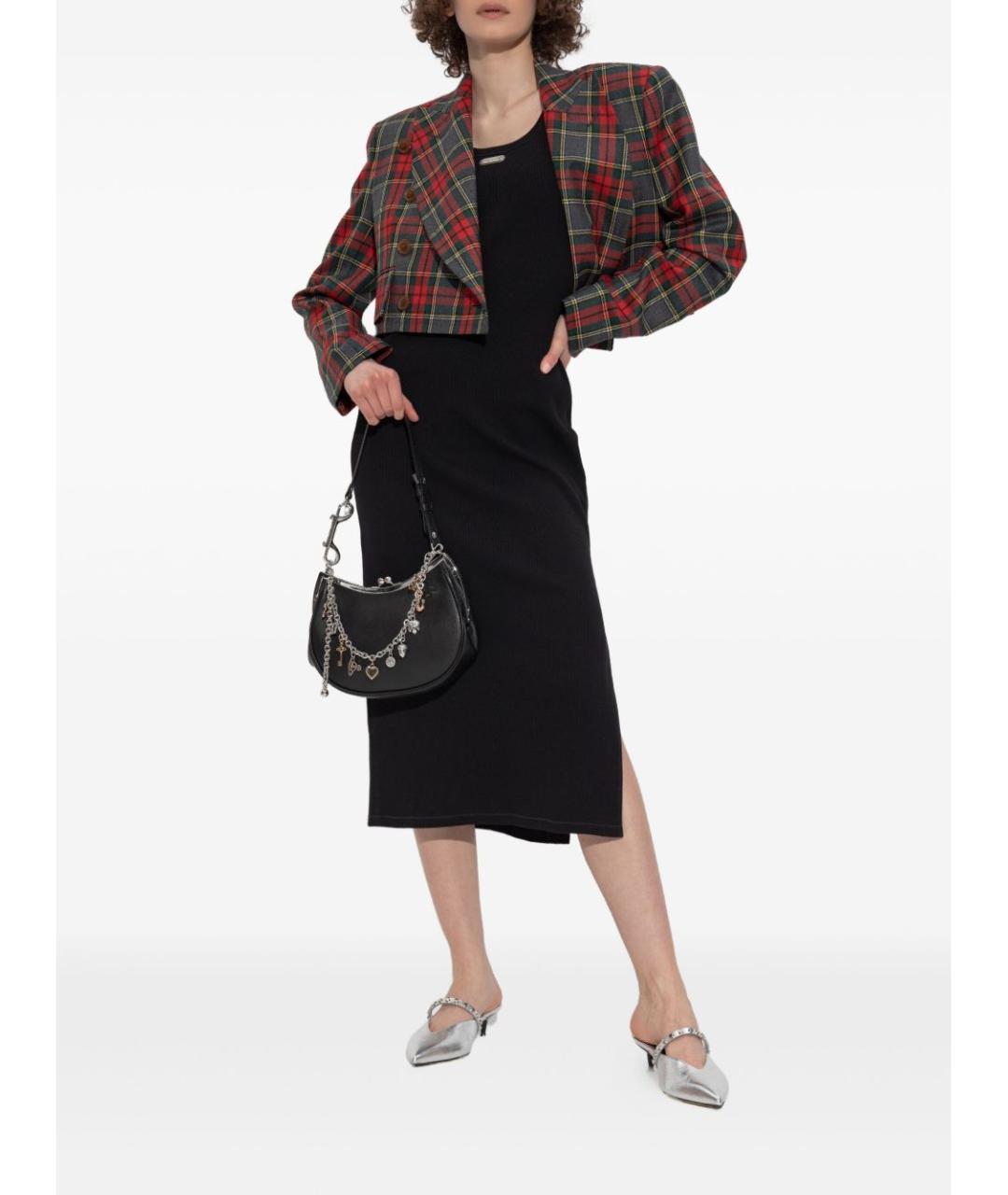ALEXANDER MCQUEEN Черное хлопковое повседневное платье, фото 2
