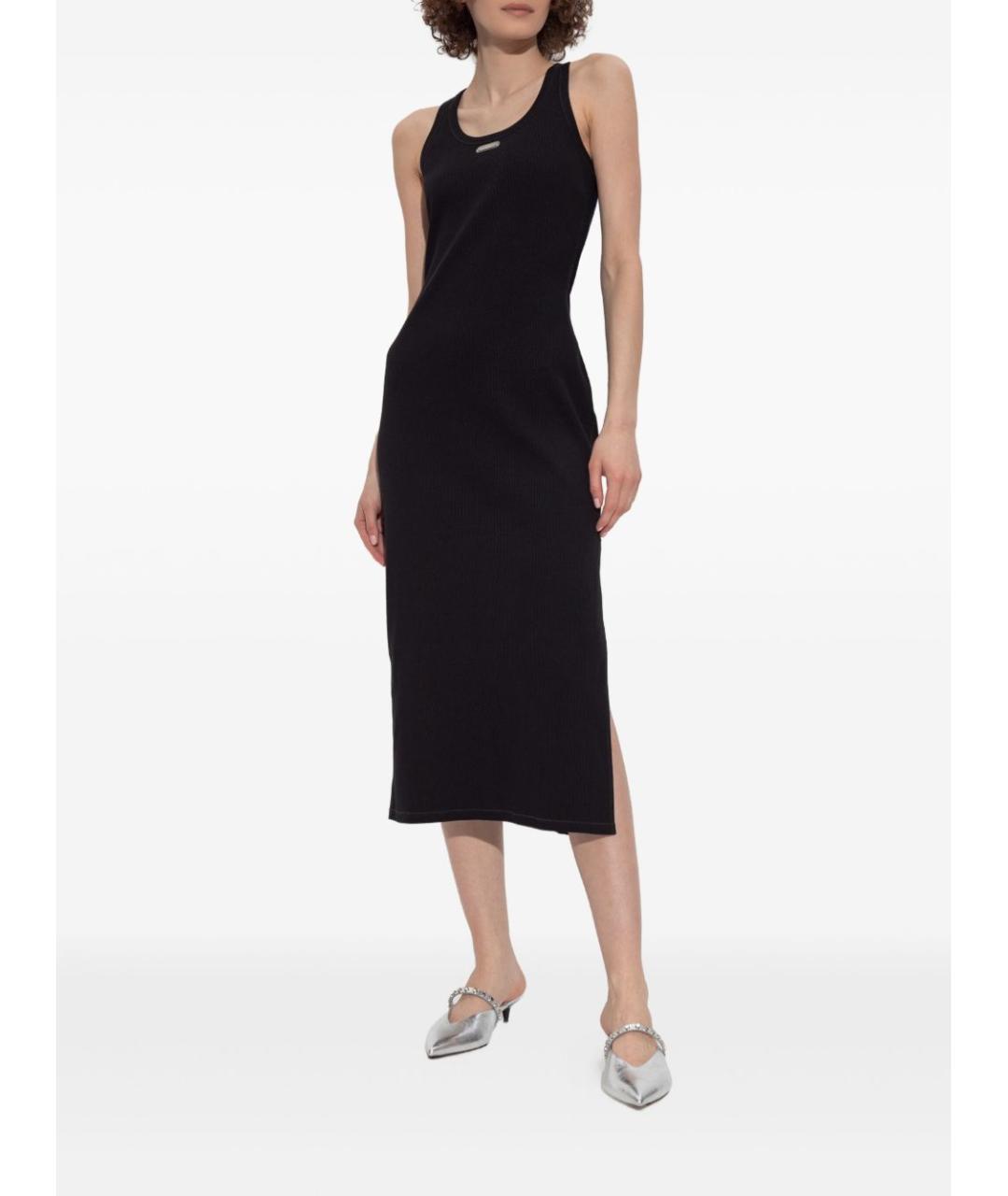 ALEXANDER MCQUEEN Черное хлопковое повседневное платье, фото 4