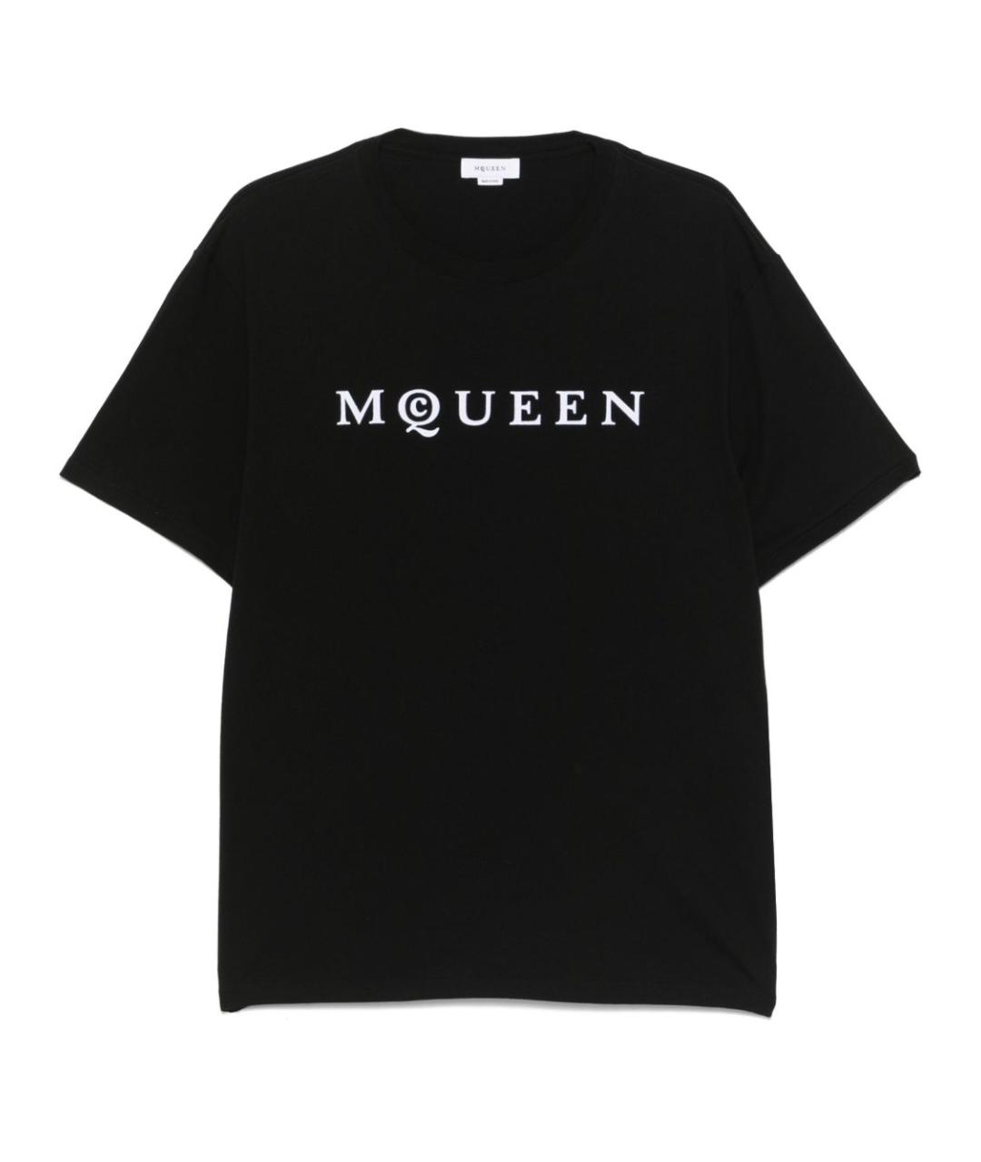 ALEXANDER MCQUEEN Черная хлопковая футболка, фото 1
