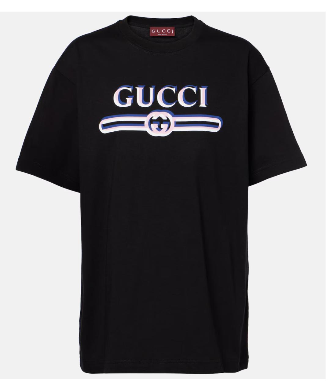 GUCCI Черная хлопковая футболка, фото 6