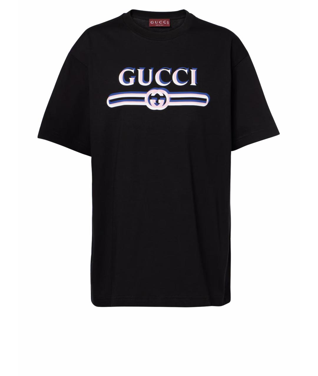 GUCCI Черная хлопковая футболка, фото 1