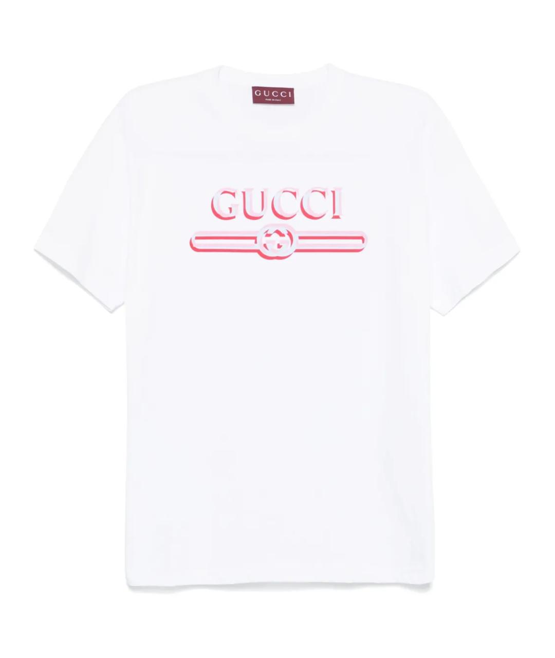 GUCCI Белая хлопковая футболка, фото 1