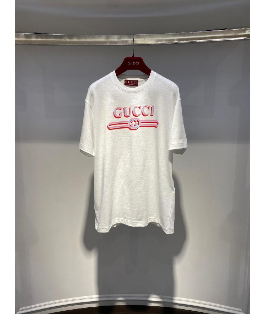 GUCCI Белая хлопковая футболка, фото 6