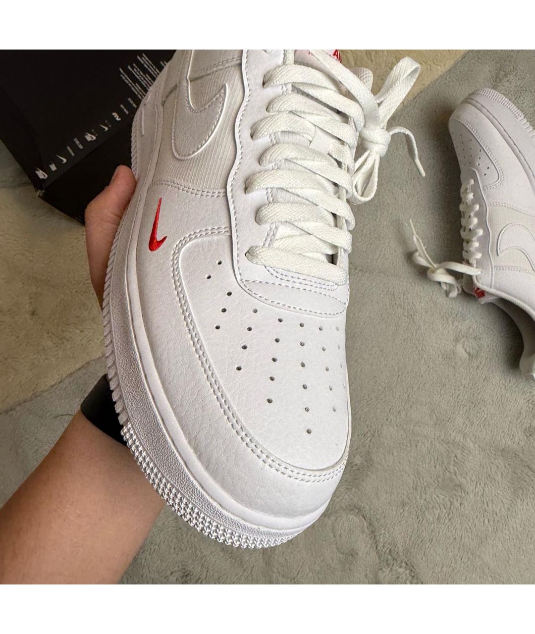 NIKE Белые кожаные низкие кроссовки / кеды, фото 7