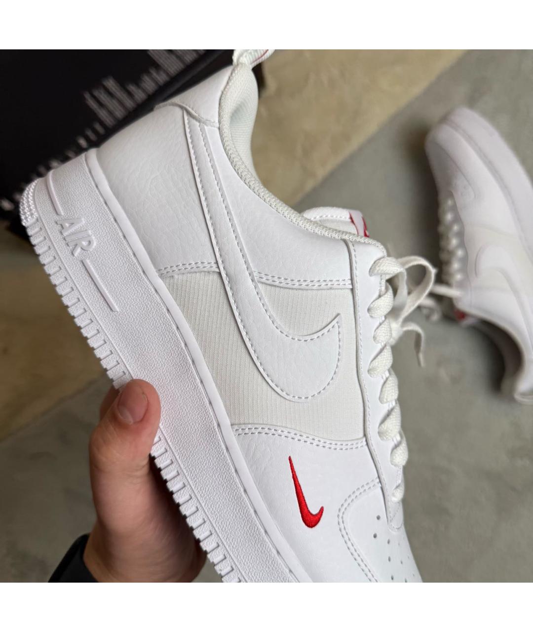 NIKE Белые кожаные низкие кроссовки / кеды, фото 5