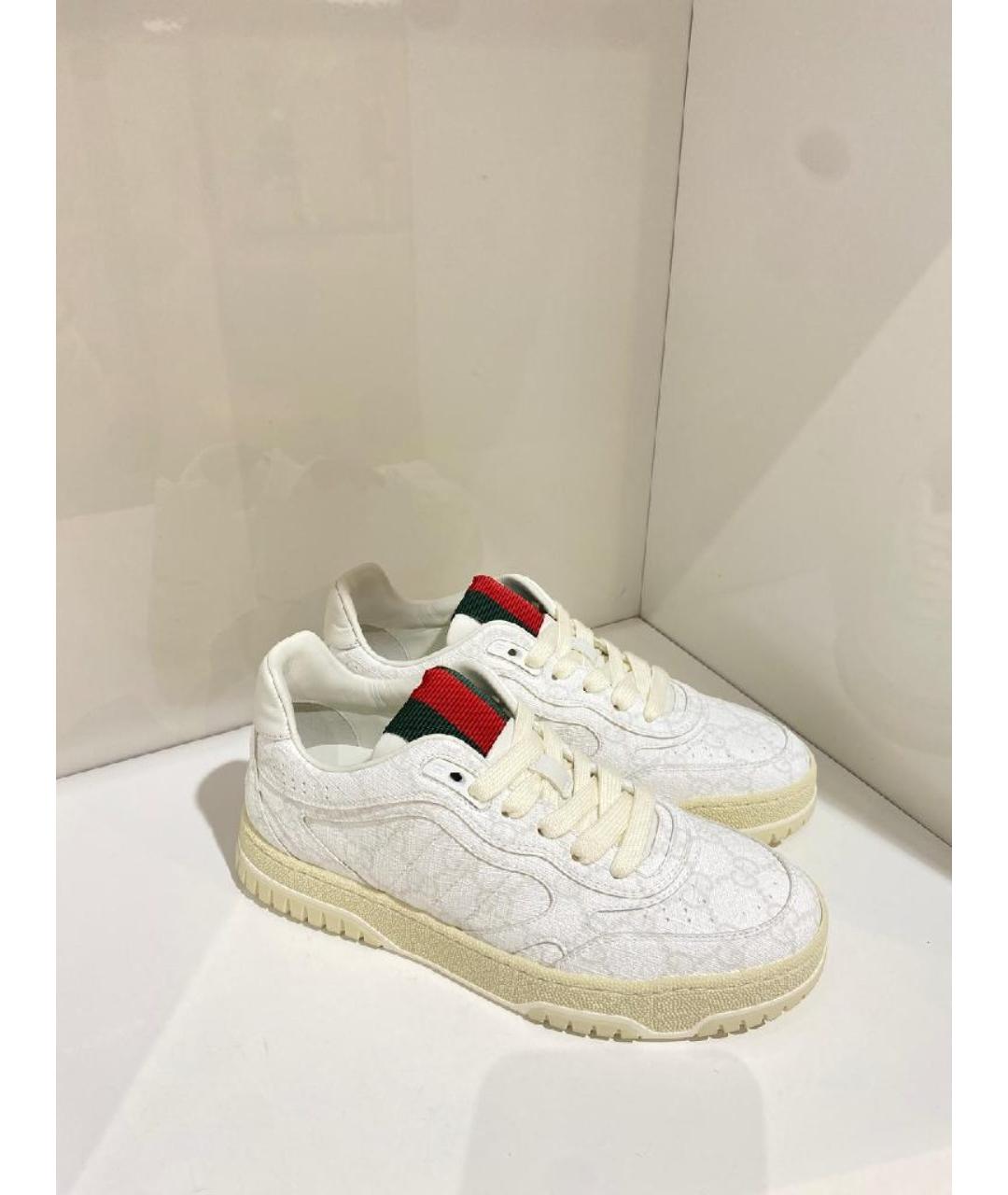GUCCI Белые текстильные кеды, фото 5
