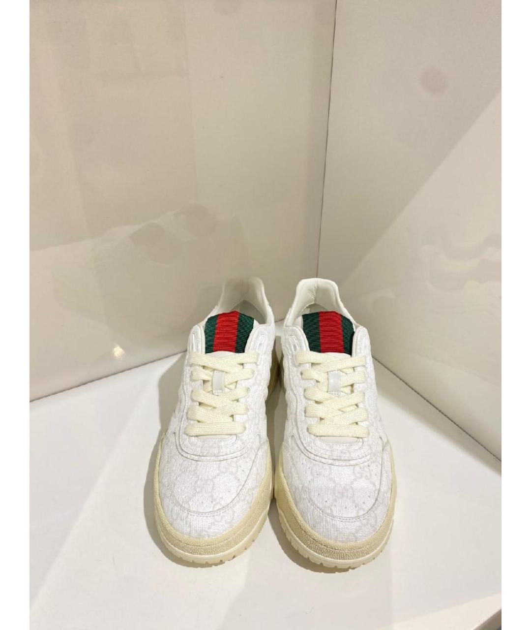 GUCCI Белые текстильные кеды, фото 6