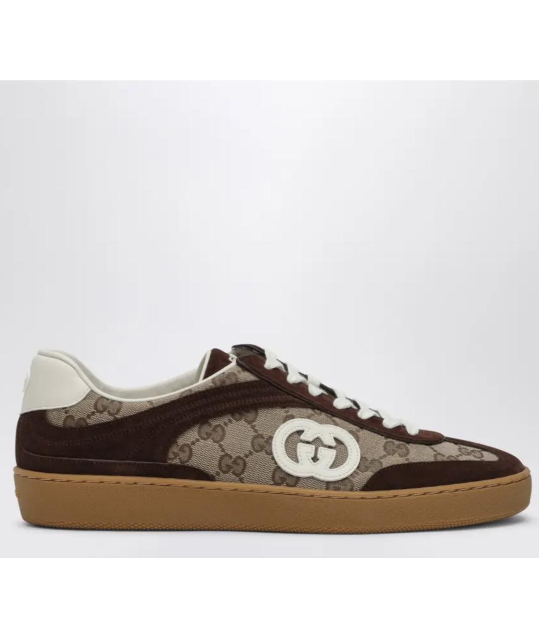GUCCI Коричневые низкие кроссовки / кеды, фото 6
