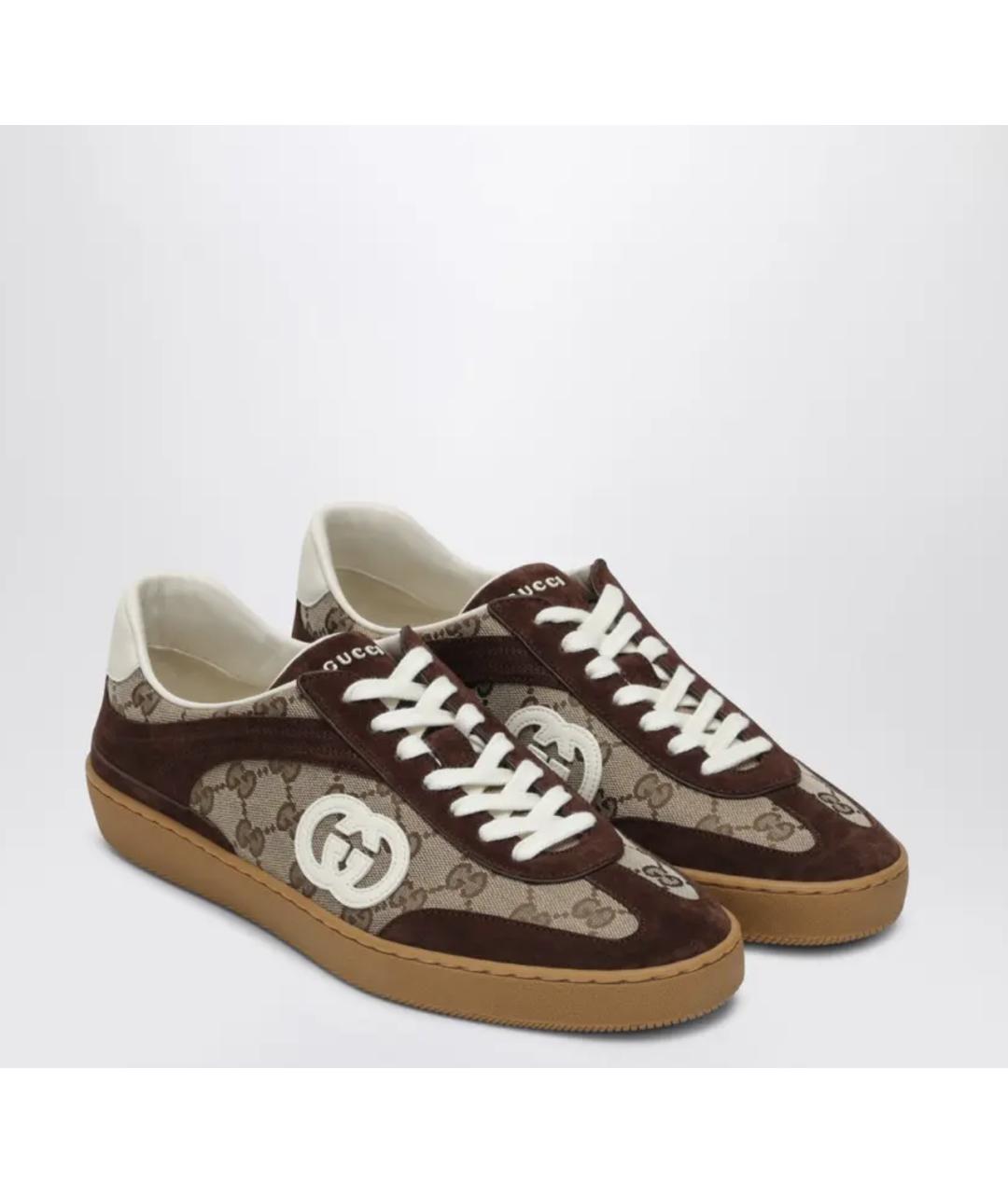 GUCCI Коричневые низкие кроссовки / кеды, фото 2