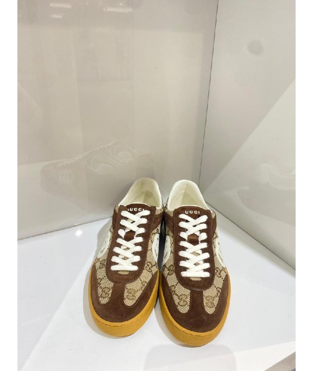 GUCCI Коричневые низкие кроссовки / кеды, фото 5