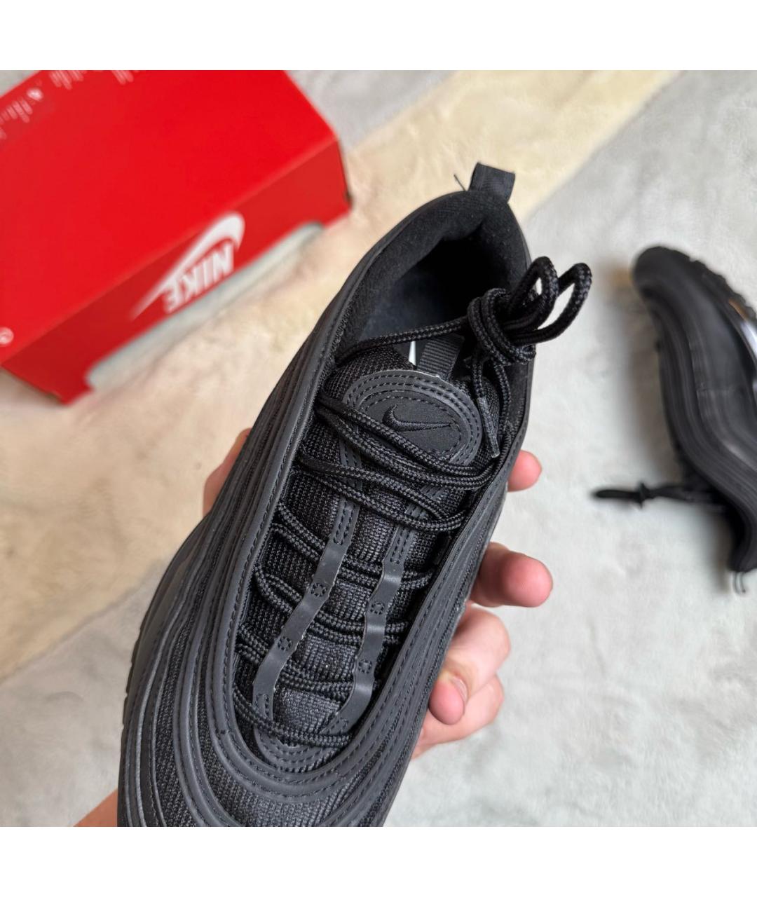 NIKE Черные кожаные низкие кроссовки / кеды, фото 8