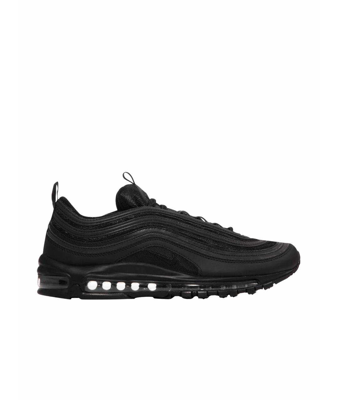 NIKE Черные кожаные низкие кроссовки / кеды, фото 1