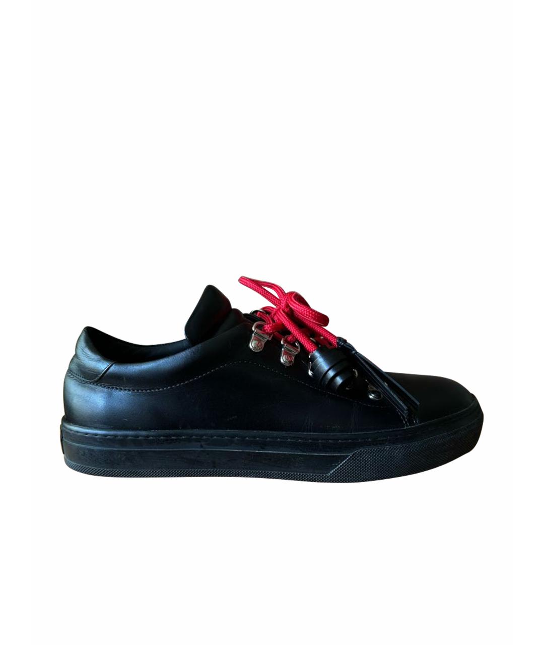 TOD'S Черные кожаные кеды, фото 1