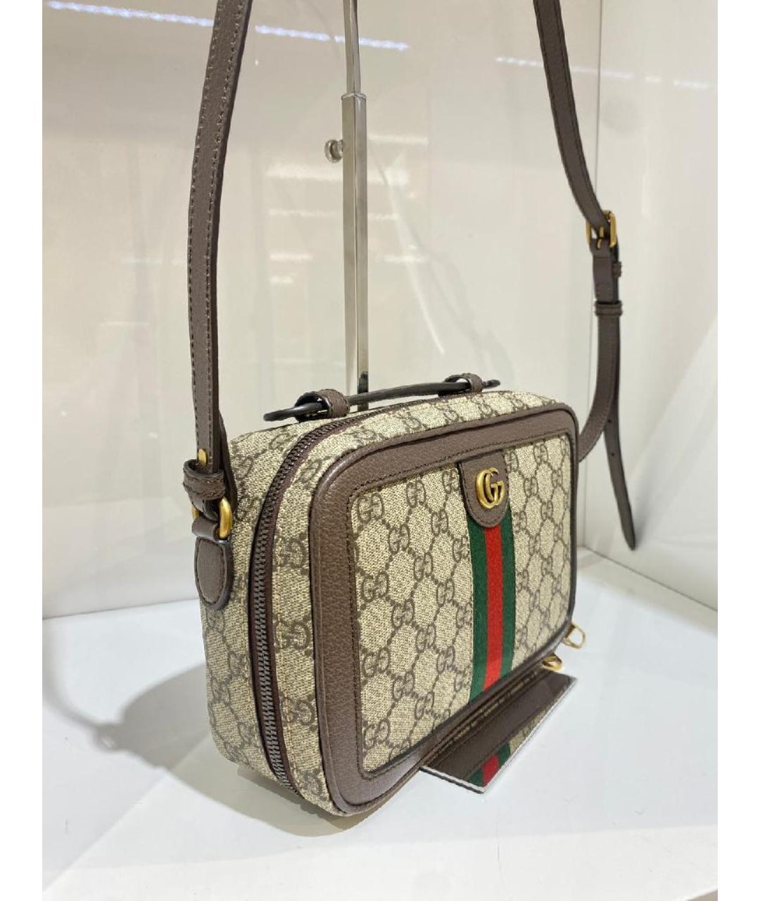 GUCCI Бежевая тканевая сумка через плечо, фото 4