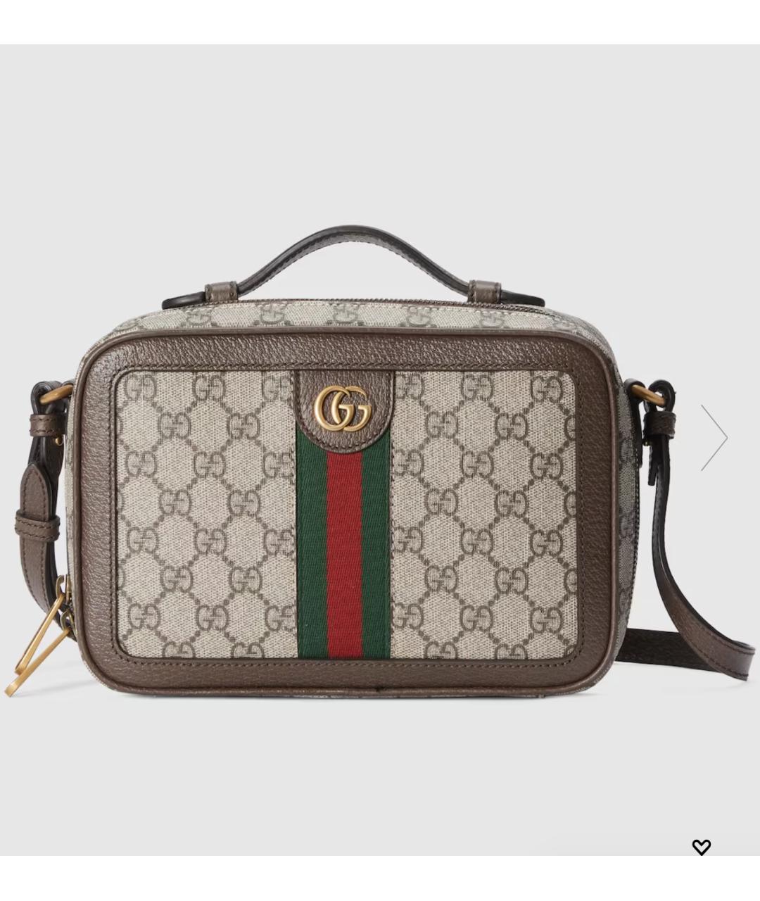 GUCCI Бежевая тканевая сумка через плечо, фото 5