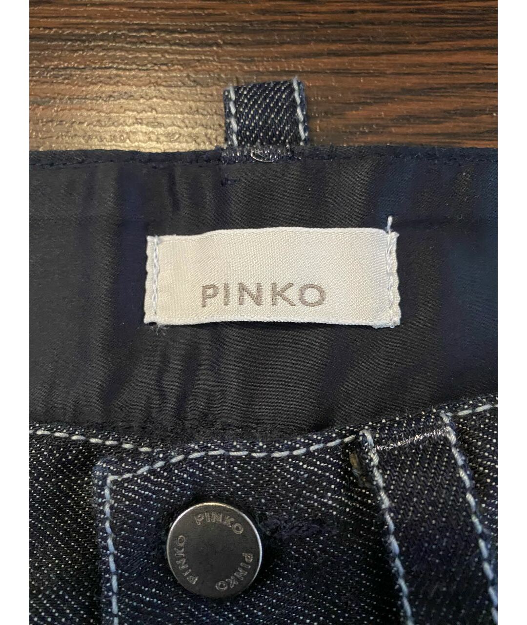 PINKO Темно-синие хлопковые прямые джинсы, фото 2