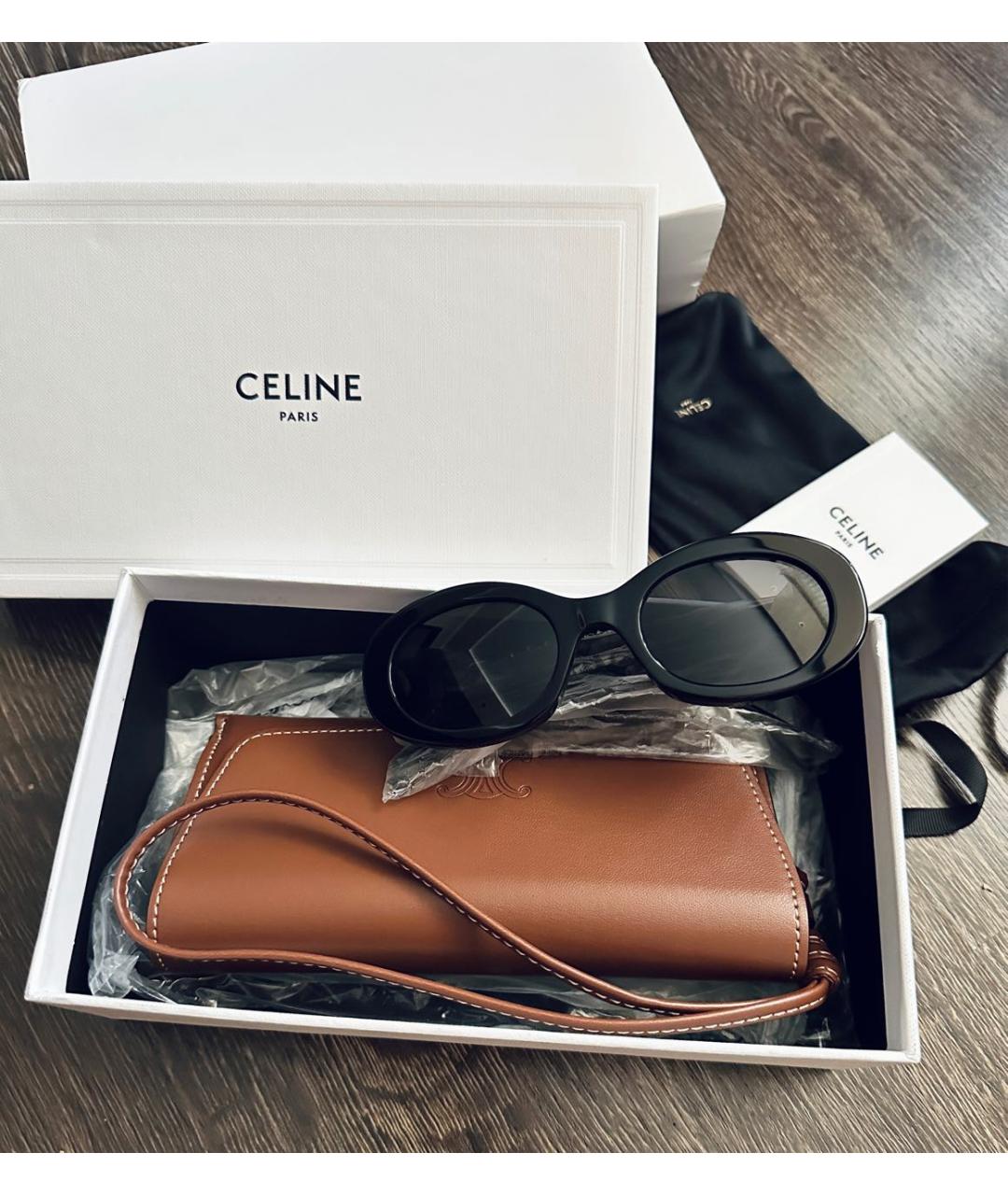 CELINE Черные пластиковые солнцезащитные очки, фото 2