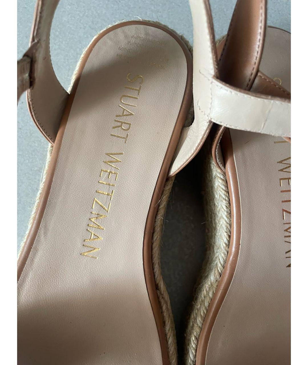 STUART WEITZMAN Коричневые кожаные босоножки, фото 4