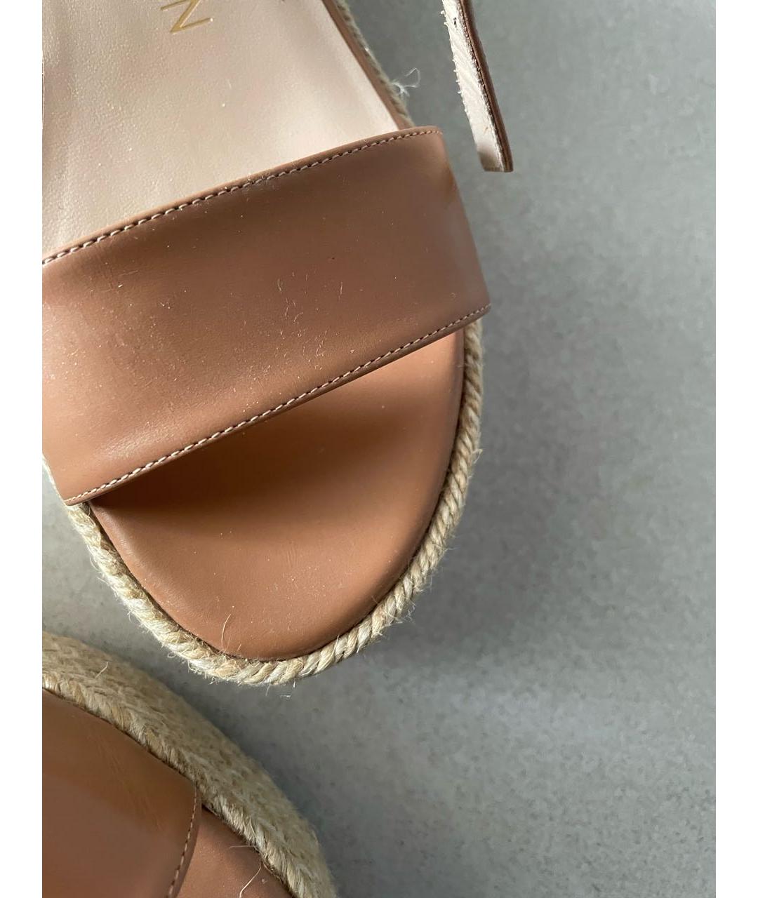 STUART WEITZMAN Коричневые кожаные босоножки, фото 6
