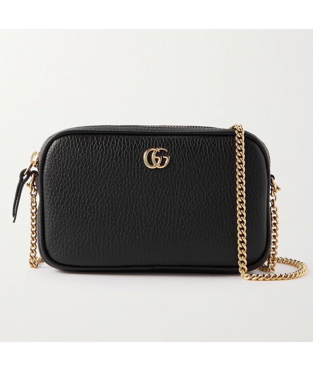 GUCCI Черная кожаная сумка через плечо, фото 6