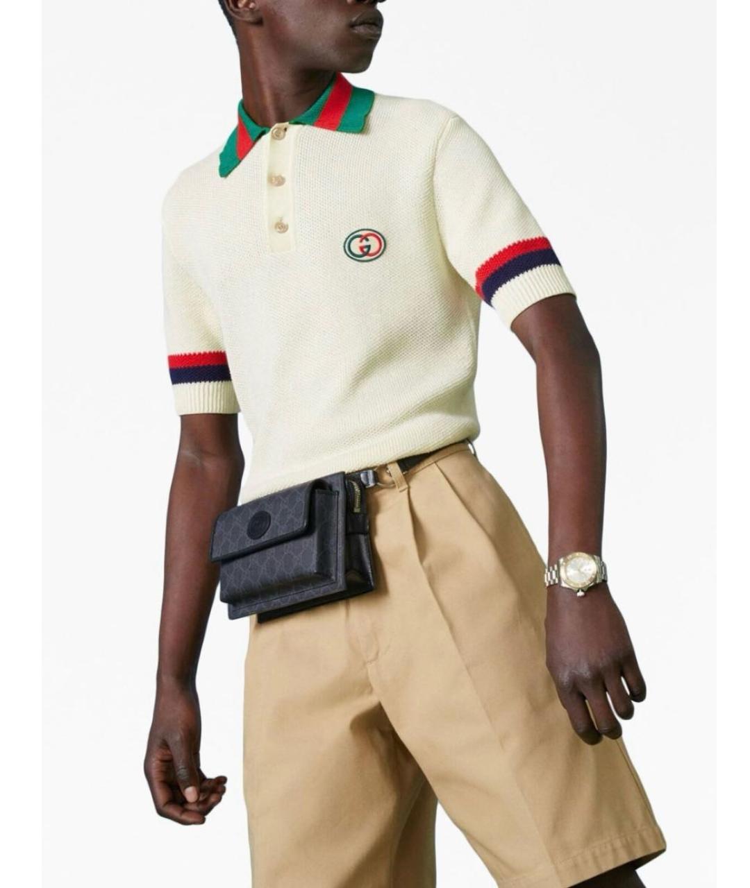 GUCCI Черная кожаная поясная сумка, фото 5