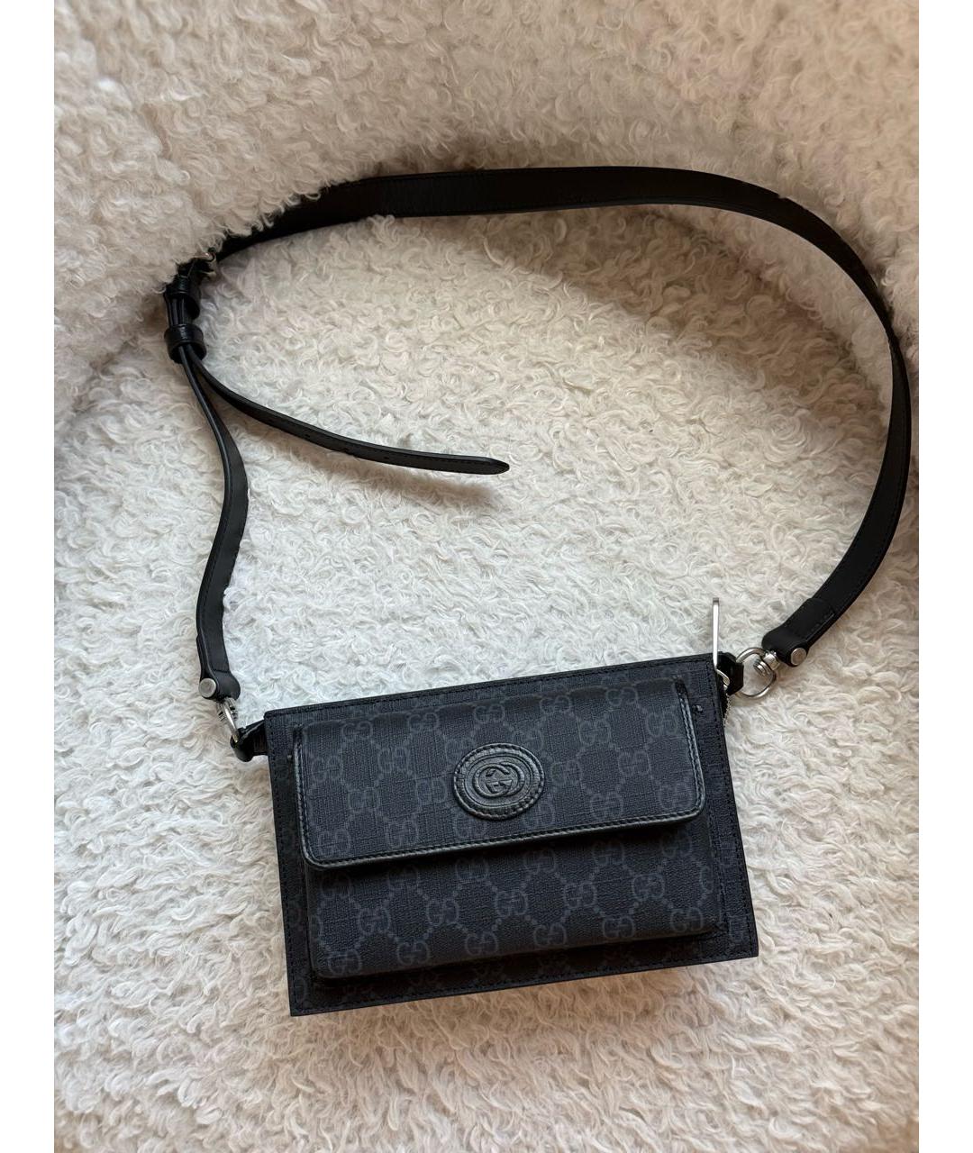 GUCCI Черная кожаная поясная сумка, фото 6