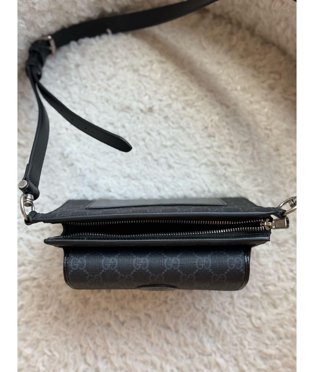 GUCCI Черная кожаная поясная сумка, фото 3