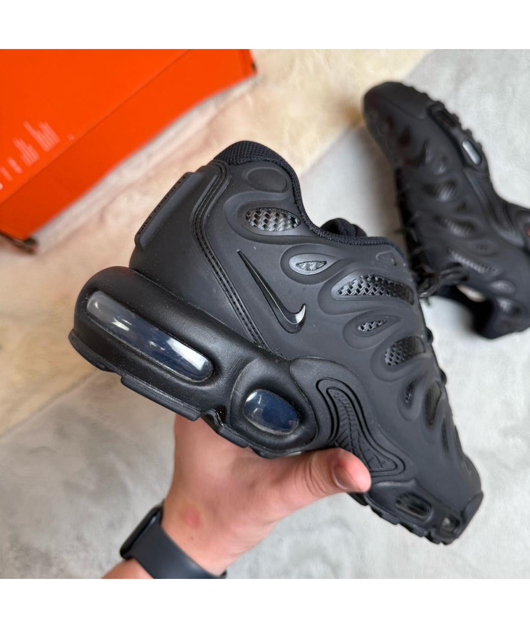NIKE Черные резиновые низкие кроссовки / кеды, фото 4