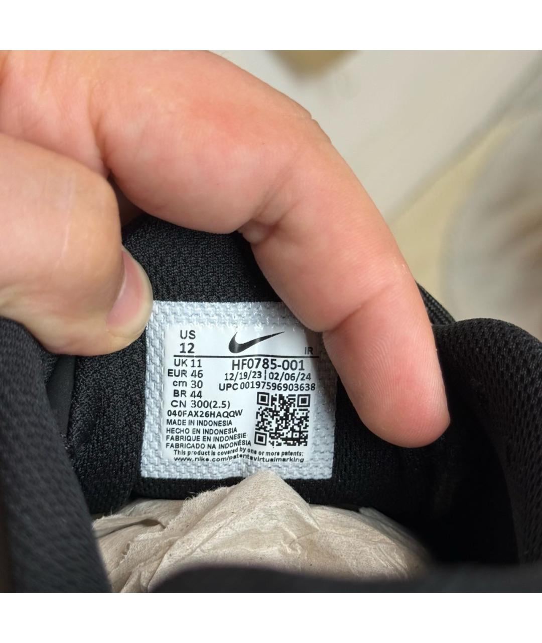 NIKE Черные резиновые низкие кроссовки / кеды, фото 8