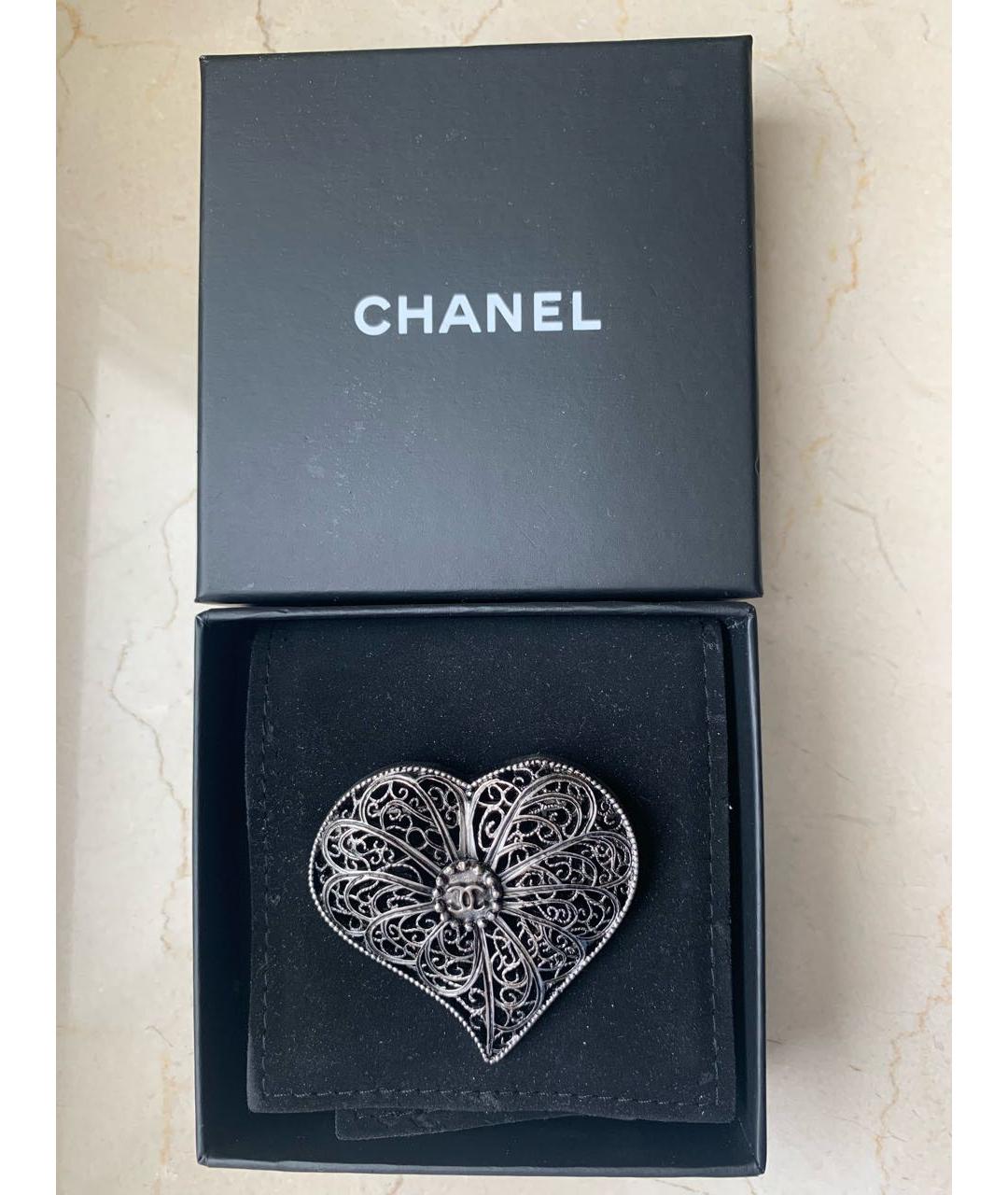 CHANEL Серебряная металлическая булавка / брошь, фото 2