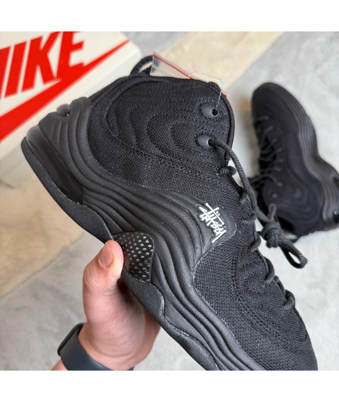 NIKE Черные текстильные высокие кроссовки / кеды, фото 5