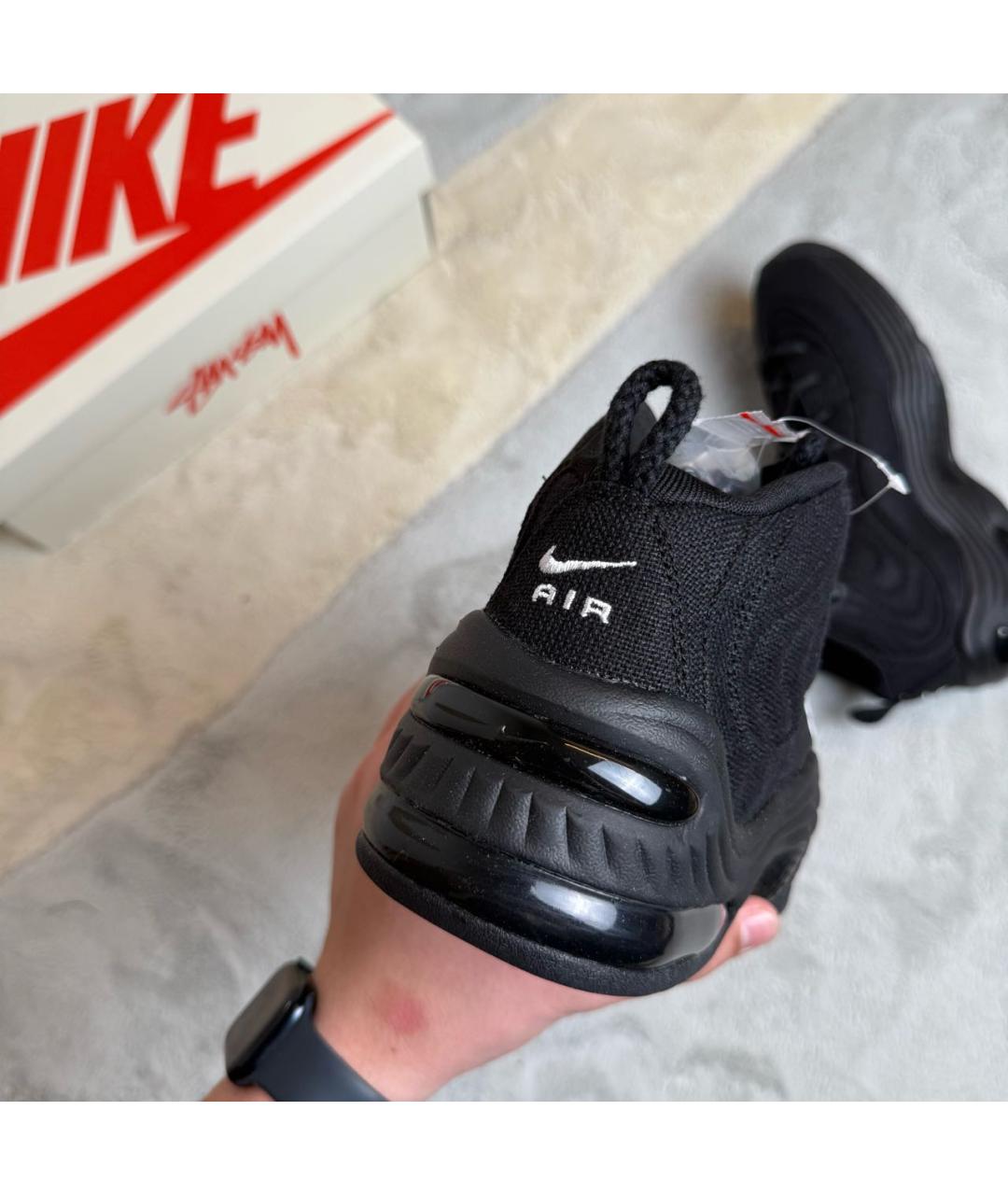 NIKE Черные текстильные высокие кроссовки / кеды, фото 3